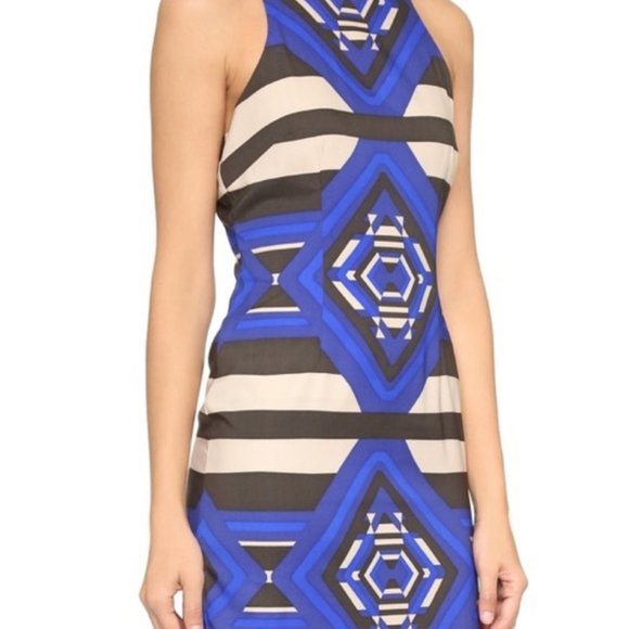 Mara Hoffman Keeper blue geometric print midi dress SZ 8 - Picture 2 of 4